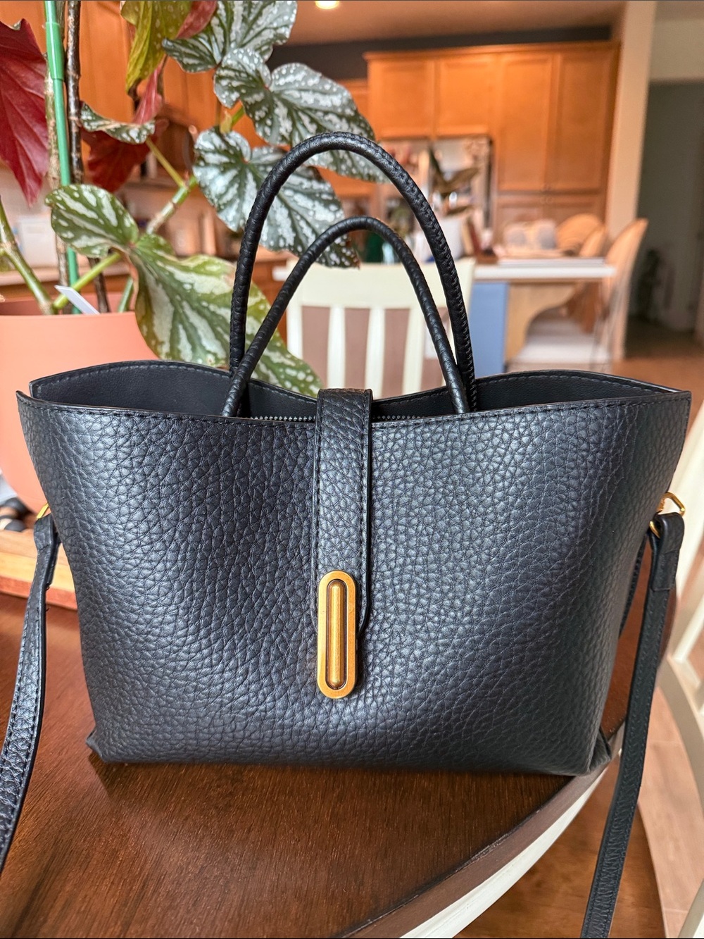 Small black soft leather purse